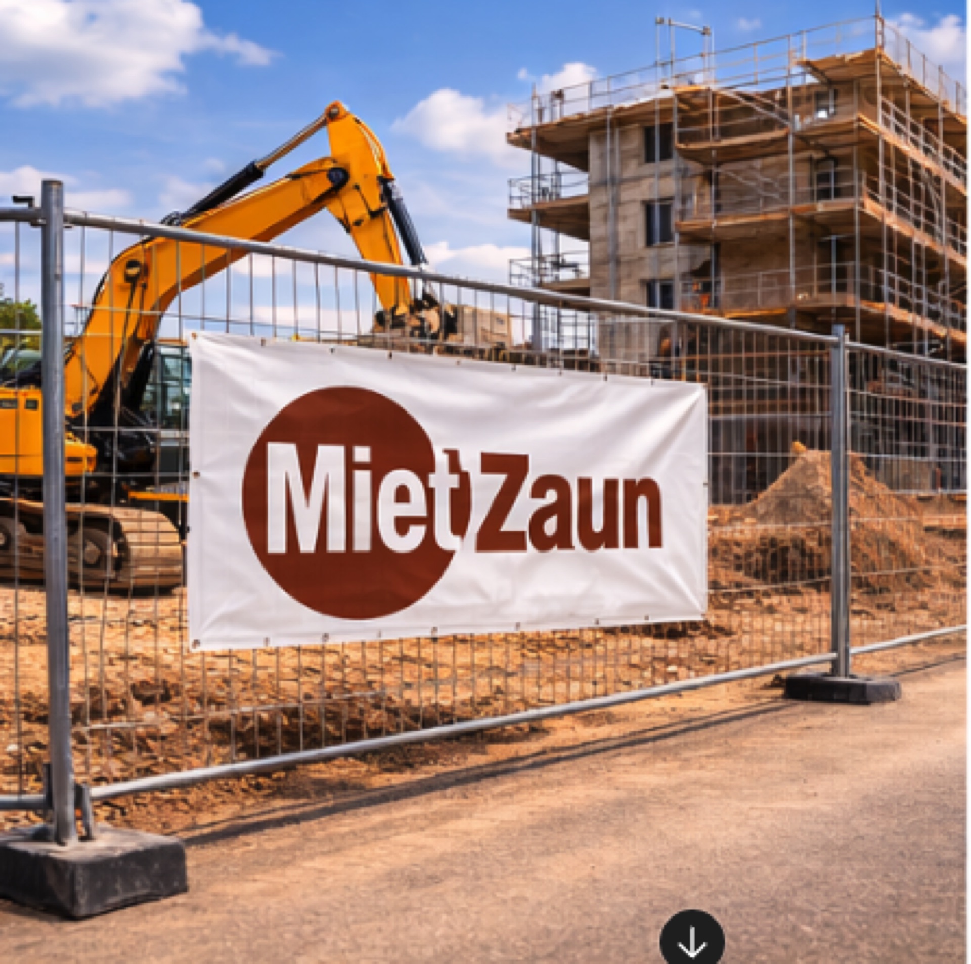 Bauzaun auf einer Baustelle